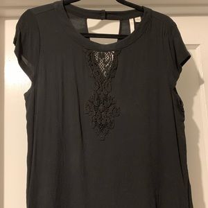 Black flowy shirt with pretty lace detail